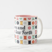 Spillen van Buttonnen van schroefdraad of van naai Tweekleurige Koffiemok (Voorkant rechts)