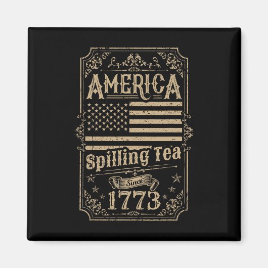 Spilling thee sinds 1773 4th van juli cadeau magneet (Voorkant)