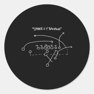 Spin 2 Y Banaan Voetbal Speel Strategie Voetbal Ronde Sticker