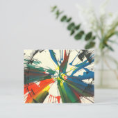 Spin-Art. 1974. Mijn allereerste kunstwerk. Briefkaart (Staand voorkant)