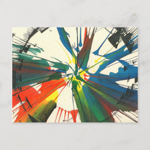 Spin-Art. 1974. Mijn allereerste kunstwerk. Briefkaart