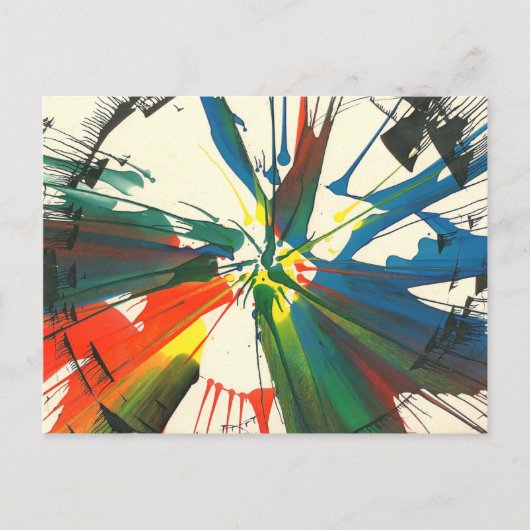 Spin-Art. 1974. Mijn allereerste kunstwerk. Briefkaart (Voorkant)