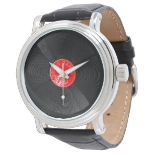Spin Back In Time - Retro Vinyl Record Horloge