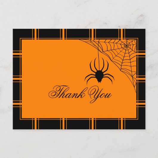 Spin bedankt je Halloween Black/Oranje Briefkaart (Voorkant)