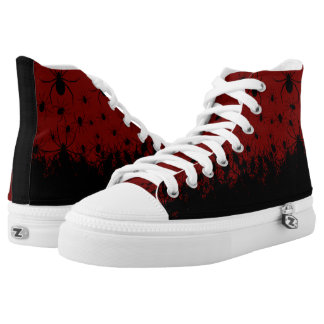 Spin besmet met griepachtige gothic bloed rode hog high top schoenen