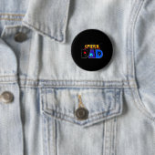 Spin Daddy Shirt Verjaardag Vaderdag Halloween Co Ronde Button 5,7 Cm (In situ)