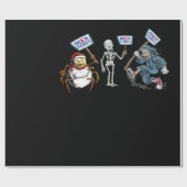 spin |Dode schedel Running Skeleton Snowman Spider Cadeaupapier (Vlak)
