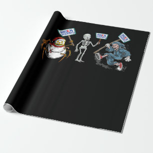spin Dode schedel Running Skeleton Snowman Spider Cadeaupapier