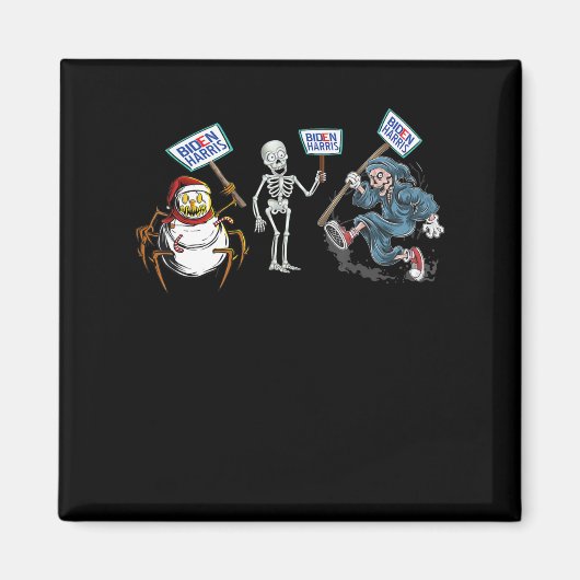spin |Dode schedel Running Skeleton Snowman Spider Magneet (Voorkant)