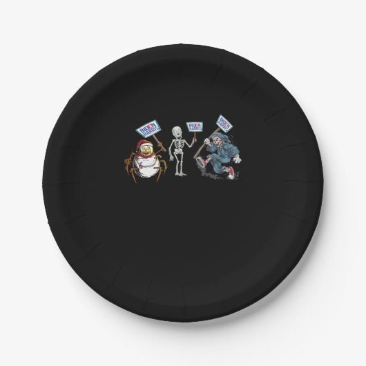spin |Dode schedel Running Skeleton Snowman Spider Papieren Bordje (Voorkant)