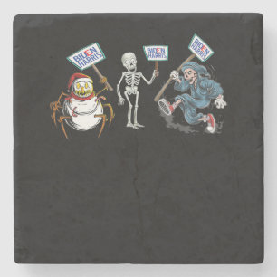 spin Dode schedel Running Skeleton Snowman Spider Stenen Onderzetter