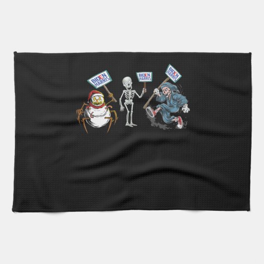 spin |Dode schedel Running Skeleton Snowman Spider Theedoek (Horizontaal)