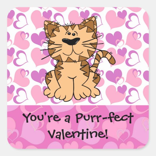 Spin-effect Valentijn Vierkante Sticker (Voorkant)