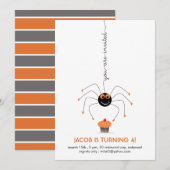 Spin en cupcake Birthday Party white Invitati Kaart (Voorkant / Achterkant)