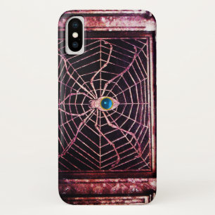 SPIN EN WEB Blauwe saffier Zwart iPhone X Hoesje