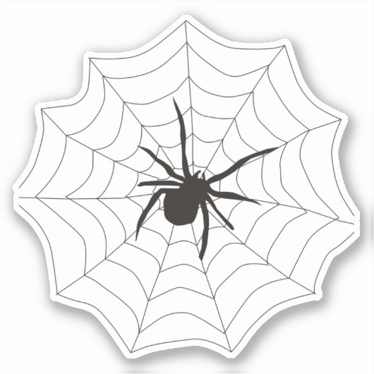 Spin en web Custom-Cut Vinyl Sticker (Voorkant)