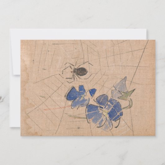 Spin en web met blauwe bloemen | Joseph Crawhall (Voorkant)