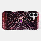 SPIN EN WEB Paarse Amethist Zwart iPhone Hoesje (Achterkant horizontaal)