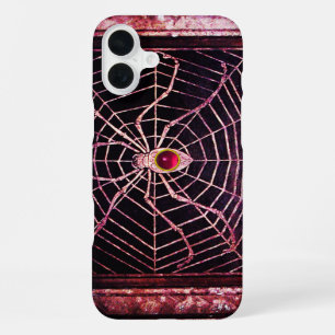 SPIN EN WEB Rood Roze Robijn Zwart iPhone 16 Plus Hoesje