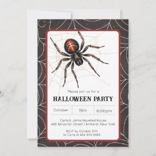 Spin Feestje Zwarte Weduwe Halloween Kaart