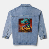 Spin Fire, Win Big - Jackpot Dragon Dames Denim Jacket (Achterkant)