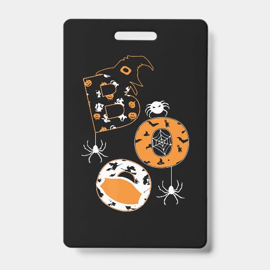 Spin Geschenk |Boo Masker Spin Heksenhoed Pompoen Badge (Voorzijde)