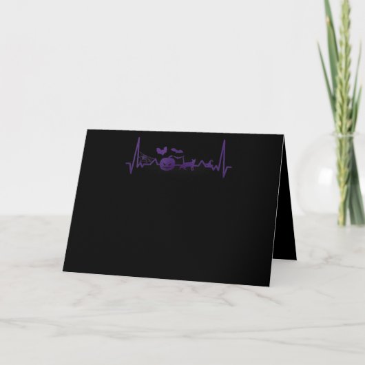 Spin Geschenk | Grappige Hartslaglijn Halloween Kaart (Voorkant)