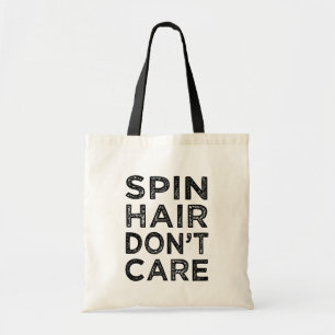 Spin haar kan geen grappige spin cycle-zak schelen tote bag