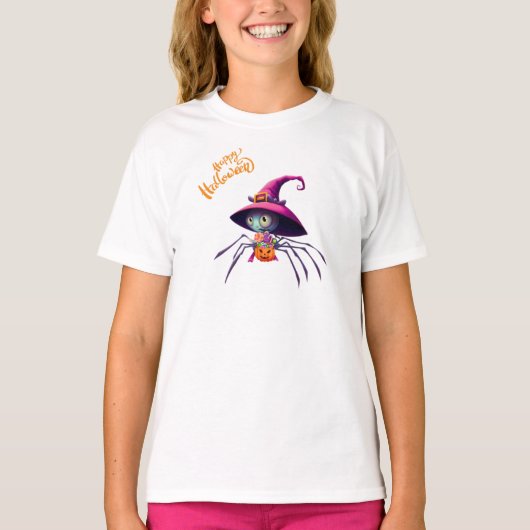 Spin/Halloween/herfst/pompoen T-shirt (Voorkant)