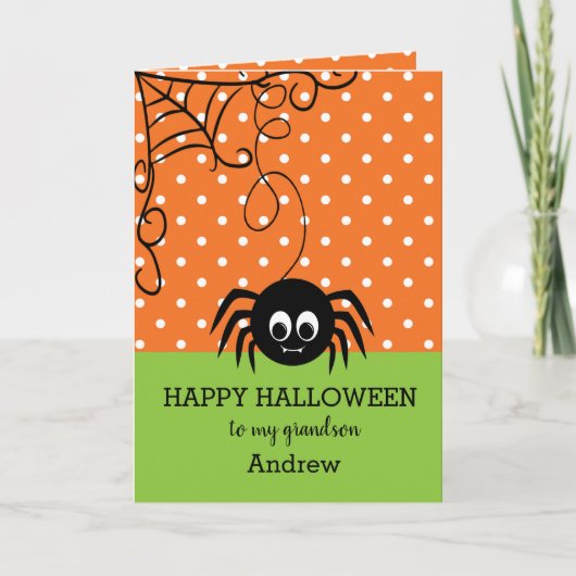 Spin Halloween Kleinzoon Kaart (Voorkant)