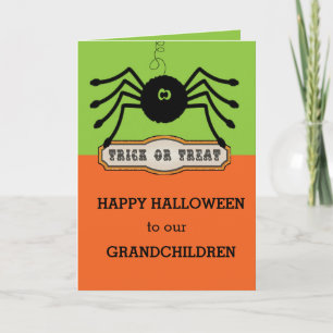 Spin Happy Halloween aan onze kleinkinderen Kaart