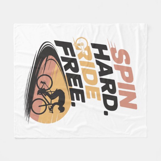 Spin Hard Ride Gratis Fietsen T-shirt Fleece Deken (Voorkant (Horizontaal))