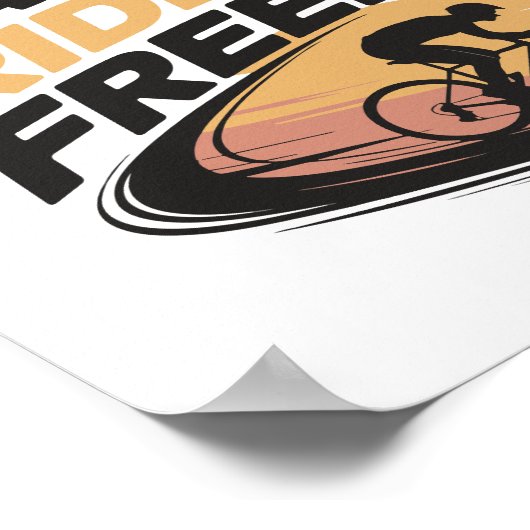 Spin Hard Ride Gratis Fietsen T-shirt Poster (Hoek)