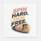 Spin Hard Ride Gratis Fietsen T-shirt Servet (Voorkant)