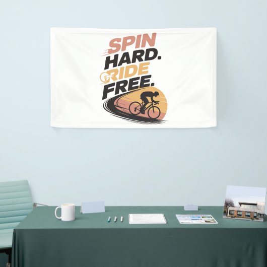 Spin Hard Ride Gratis Fietsen T-shirt Spandoek (Beurs)