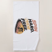 Spin Hard Ride Gratis Fietsen T-shirt Strandlaken (Voorkant)