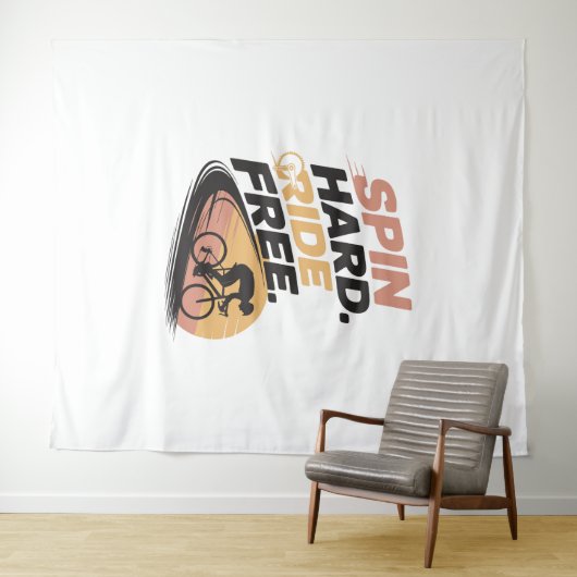 Spin Hard Ride Gratis Fietsen T-shirt Wandkleed (In Situ (horizontaal))