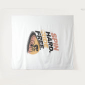 Spin Hard Ride Gratis Fietsen T-shirt Wandkleed (Voorkant (horizontaal))