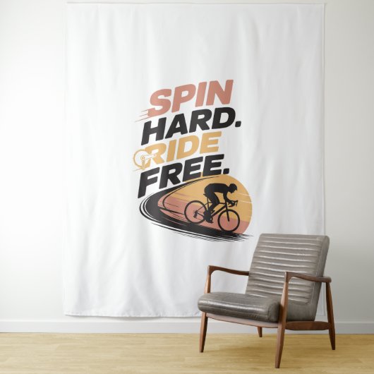 Spin Hard Ride Gratis Fietsen T-shirt Wandkleed (In situ)