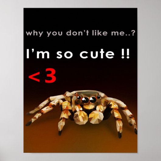 Spin, ik ben zo stom | Spider Lover Gift Poster (Voorkant)