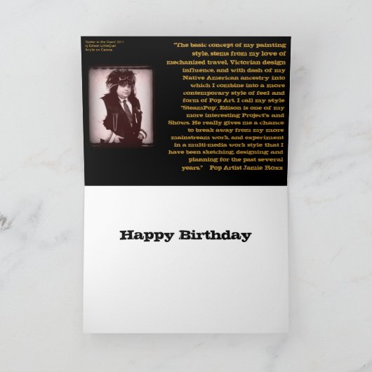 "Spin in het Toestel" de Kaart van de Verjaardag (Binnen)