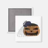 Spin in het web in de halloween pompoen magneet (Voorkant / Achterkant)