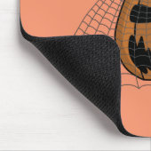 Spin in het web in de halloween pompoen muismat (Hoek)