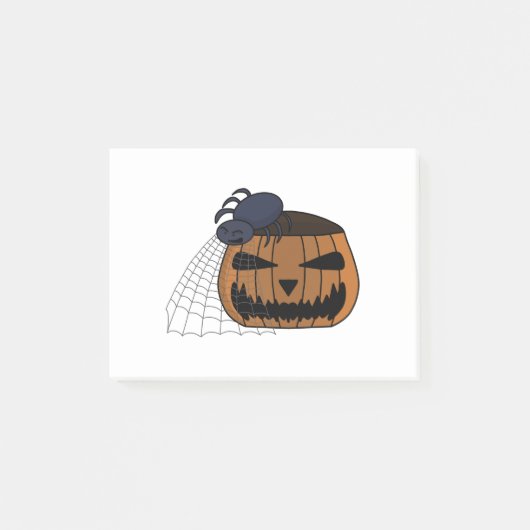 Spin in het web in de halloween pompoen post-it® notes (Voorkant)
