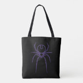 Spin in Paars en Zwart Tote Bag (Achterkant)