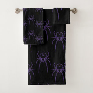 Spin in Paarse en zwart Bad Handdoek
