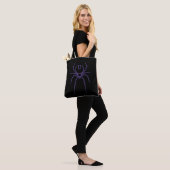 Spin in Paarse en zwart Tote Bag (Op model)