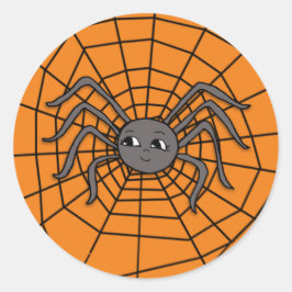 Spin in Spider Web Halloween Spooky Party Ronde Sticker