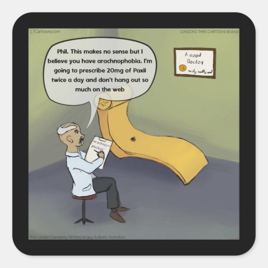 Spin in Therapy for Arachnophobia Vierkante Sticker (Voorkant)