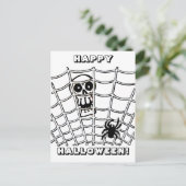 Spin in Web met Skull Briefkaart (Staand voorkant)